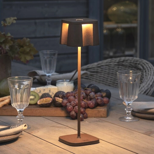 Nice bordlampe 36 cm IP54 oppladbar USB - Rustfarget-Utebelysning Hagebelysning-Konstsmide-Rust-7818-970-Lightup.no