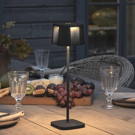 Nice bordlampe 36 cm IP54 oppladbar USB - Svart-Utebelysning Hagebelysning-Konstsmide-Svart-7818-750-Lightup.no