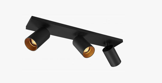 OZ K3 taklampe med 3 spotter - Svart/gull-Taklamper-NorDesign-Svart / Gull-774490305-Lightup.no