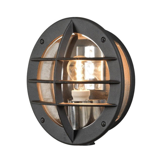 Oden vegglampe utendørs IP23 m/stikkontakt - Svart/klart glass-Utebelysning vegg veggskjold-Konstsmide-Svart / Klar-516-750-Lightup.no
