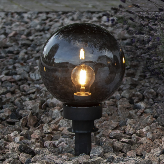 Orby dekorativ hagelampe 20 cm - Svart/Røykfarget-Utebelysning Hagebelysning-Star Trading-Svart / Røyk-803-87-Lightup.no