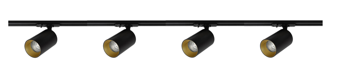Oz spotskinne 4 spotter 2 meter - Svart/Gull-Spotskinner 230V-NorDesign-Svart / Gull-134490405-Lightup.no