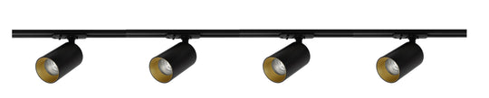Oz spotskinne 4 spotter 2 meter - Svart/Gull-Spotskinner 230V-NorDesign-Svart / Gull-134490405-Lightup.no