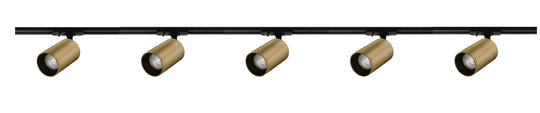 Oz spotskinne 5 spotter 2 meter - Svart/Messing-Spotskinner 230V-NorDesign-Svart / Messing-784490103+389560205+380561205+389561305-5-Lightup.no