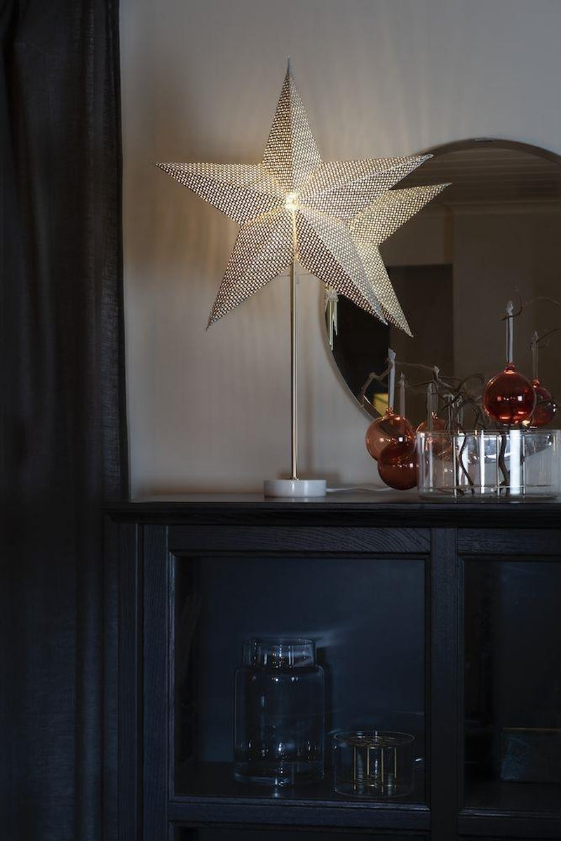 Papirstjerne med marmor-Julebelysning adventstjerne-Konstsmide-Sølv-1760-320-Lightup.no