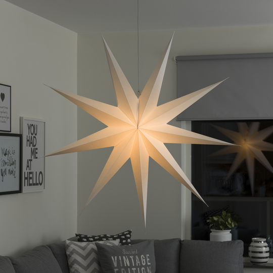 Pappstjerne 115 cm - Hvit-Julebelysning adventstjerne-Konstsmide-Hvit-2919-200-Lightup.no