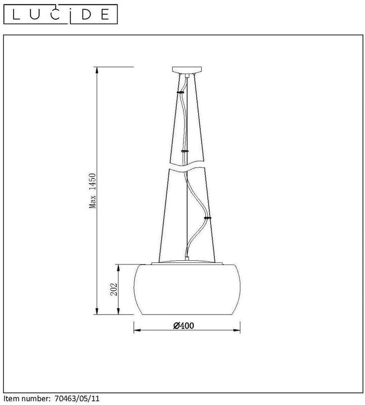 Pearl takpendel 40 cm - Krom-Takpendler-Lucide-Krom / Røyk-LC70463/05/11-Lightup.no