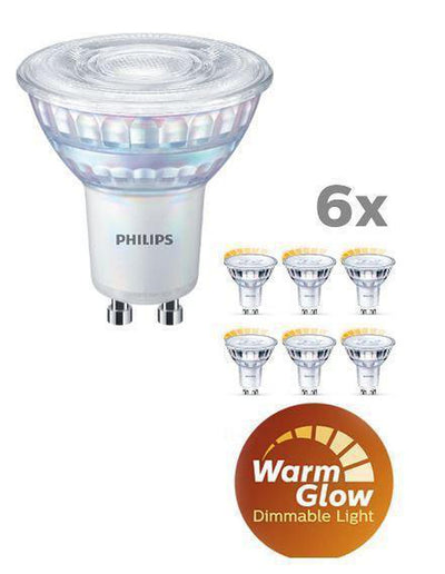 Philips 3,8W (50W), warmglow dimbar GU10 LED RA90, 6 pakning-LED-pære GU10-Philips-929002065703/6-Lightup.no