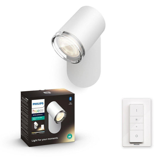 Philips Hue Adore vegglampe 1 lys baderom IP44 White Ambiance - Hvit-Baderomsbelysning vegglamper-Philips Hue-Hvit-929003056101-Lightup.no