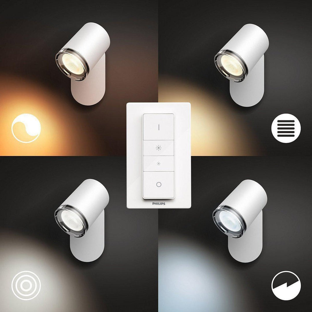 Philips Hue Adore vegglampe 1 lys baderom IP44 White Ambiance - Hvit-Baderomsbelysning vegglamper-Philips Hue-Hvit-929003056101-Lightup.no