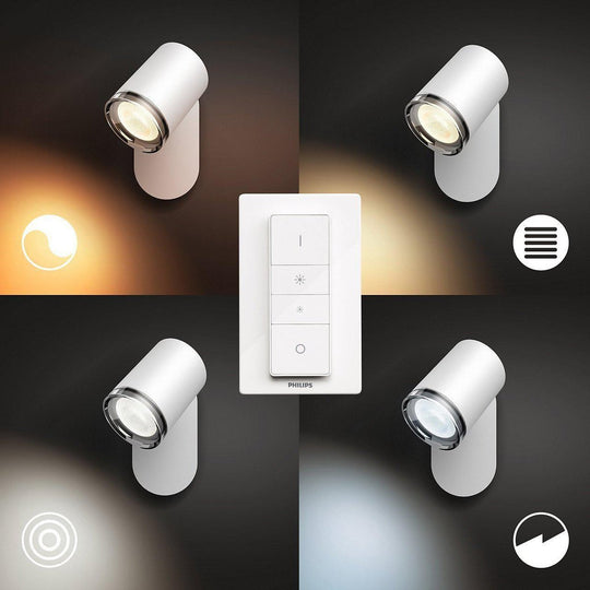 Philips Hue Adore vegglampe 1 lys baderom IP44 White Ambiance - Hvit-Baderomsbelysning vegglamper-Philips Hue-Hvit-929003056101-Lightup.no