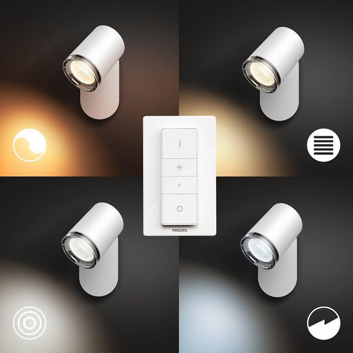 Philips Hue Adore vegglampe 1 lys baderom IP44 White Ambiance - Hvit-Baderomsbelysning vegglamper-Philips Hue-Hvit-929003056101-Lightup.no