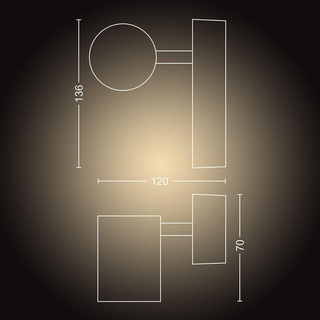 Philips Hue Adore vegglampe 1 lys baderom IP44 White Ambiance - Hvit-Baderomsbelysning vegglamper-Philips Hue-Hvit-929003056101-Lightup.no