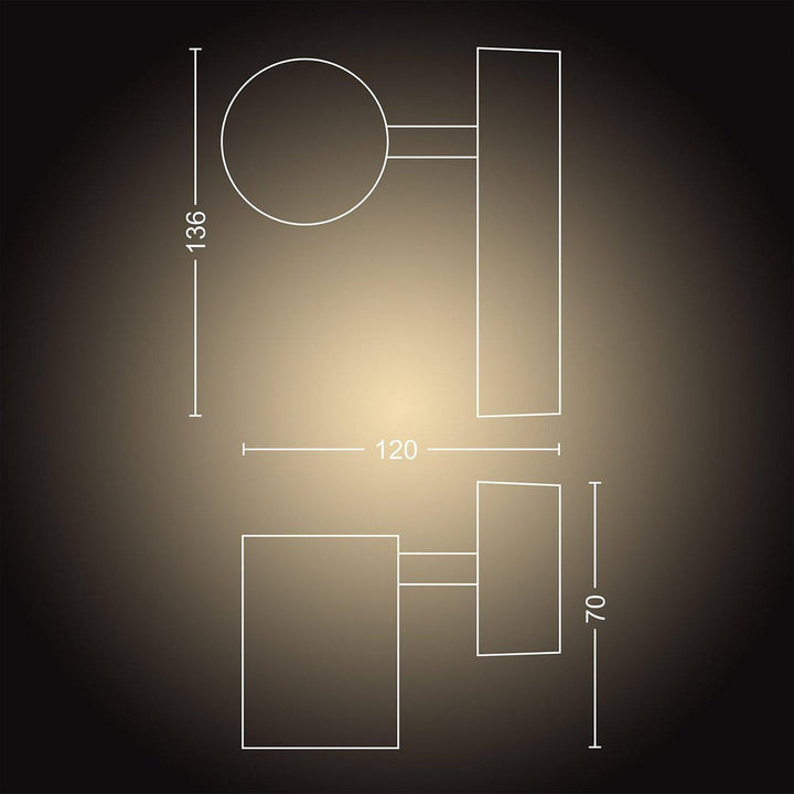 Philips Hue Adore vegglampe 1 lys baderom IP44 White Ambiance - Hvit-Baderomsbelysning vegglamper-Philips Hue-Hvit-929003056101-Lightup.no