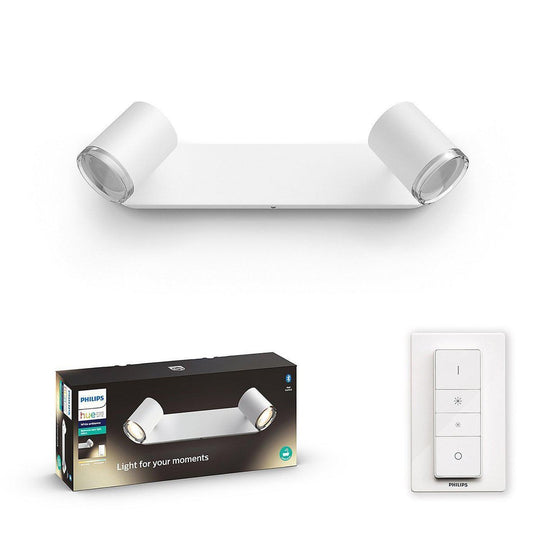 Philips Hue Adore vegglampe 2 lys baderom IP44 White Ambiance - Hvit-Baderomsbelysning vegglamper-Philips Hue-Hvit-929003056201-Lightup.no