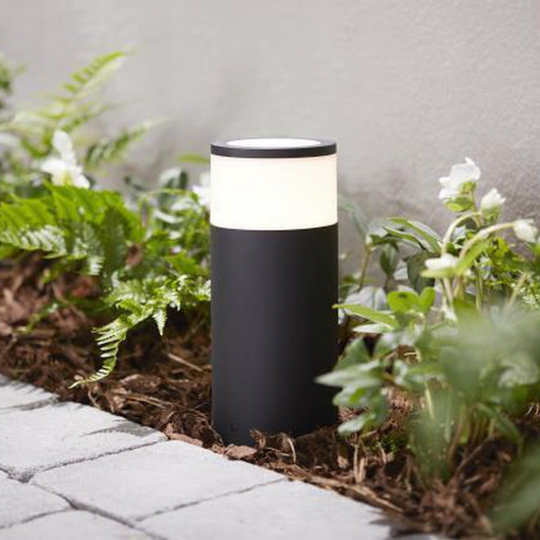 Philips Hue Calla pullert white ambiance & color luminairs 25 cm - Forlenger-Utebelysning pullert-Philips Hue-Svart-915005630301-Lightup.no