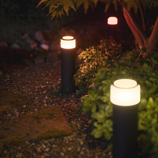 Philips Hue Calla pullert white ambiance & color luminairs 40 cm - Forlenger-Utebelysning pullert-Philips Hue-Svart-915005731801-Lightup.no