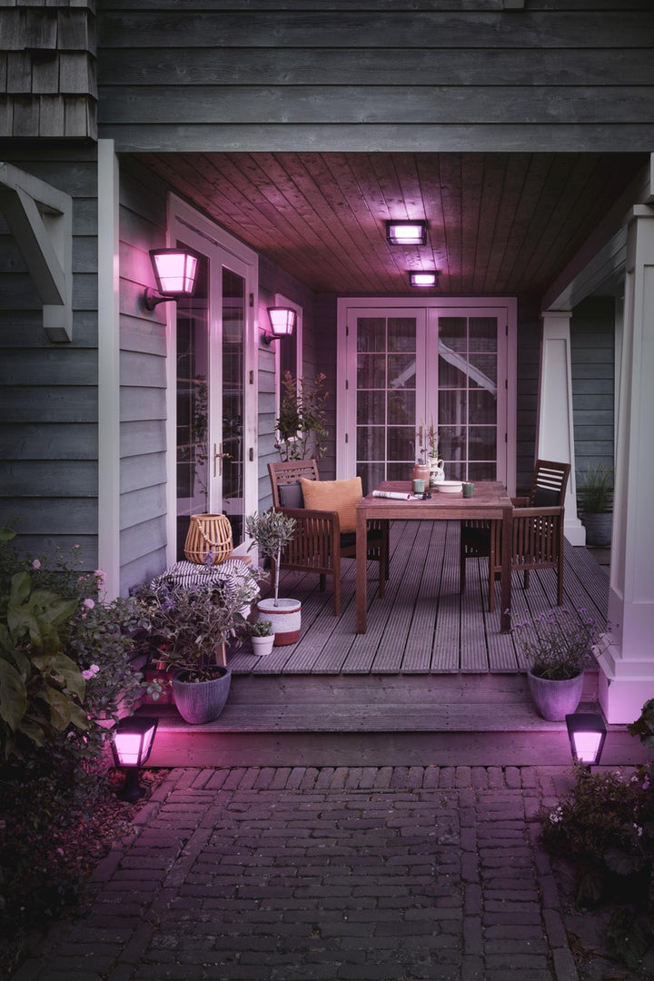 Philips Hue Econic utendørs vegg 2 white ambiance & color luminairs-Utebelysning vegg veggskjold-Philips Hue-Svart-915005732101-Lightup.no