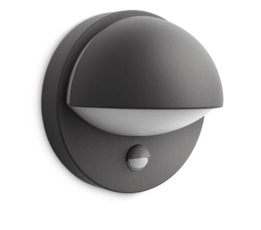 Philips myGarden Juni vegglampe utendørs IP44 E27 m/sensor - Antrasitt-Utebelysning vegg klassisk-Philips-Antrasitt-915002146003-Lightup.no