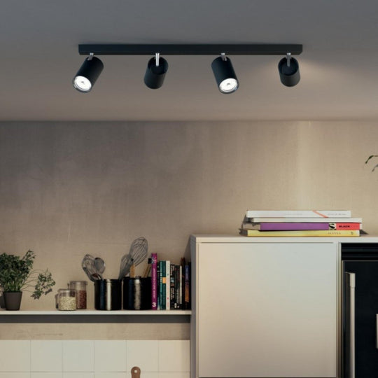 Philips myLiving Kosipo takspot 4, matt Svart-Taklamper-Philips-Svart-915005532301-Lightup.no