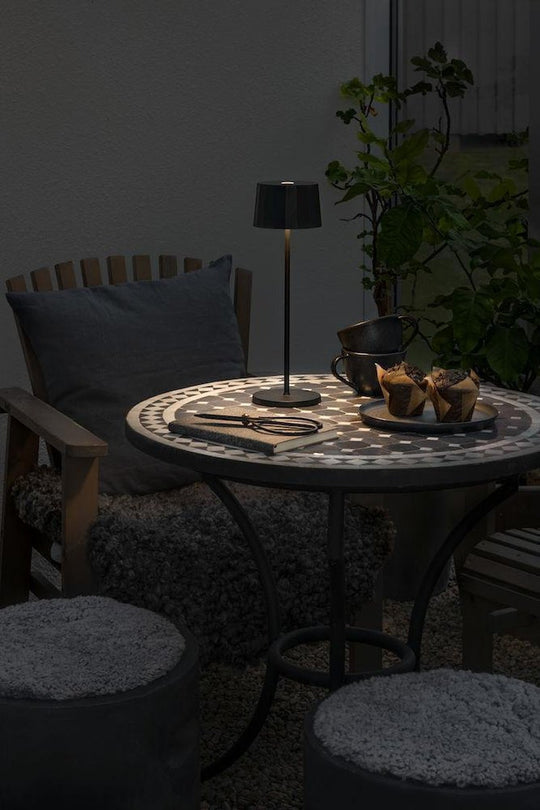 Positano bordlampe oppladbar utendørs IP54 - Svart-Utebelysning Hagebelysning-Konstsmide-Svart-7813-750-Lightup.no