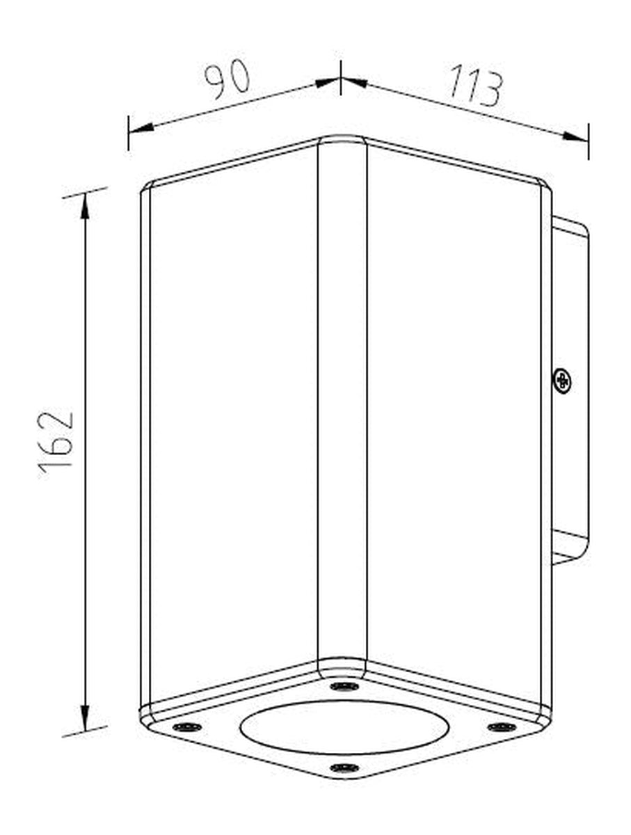 Quadro K1 vegglampe utendørs ned IP54 - Grafitt grå-Utebelysning vegg opp og ned-NorDesign-Grafitt-401603120-Lightup.no