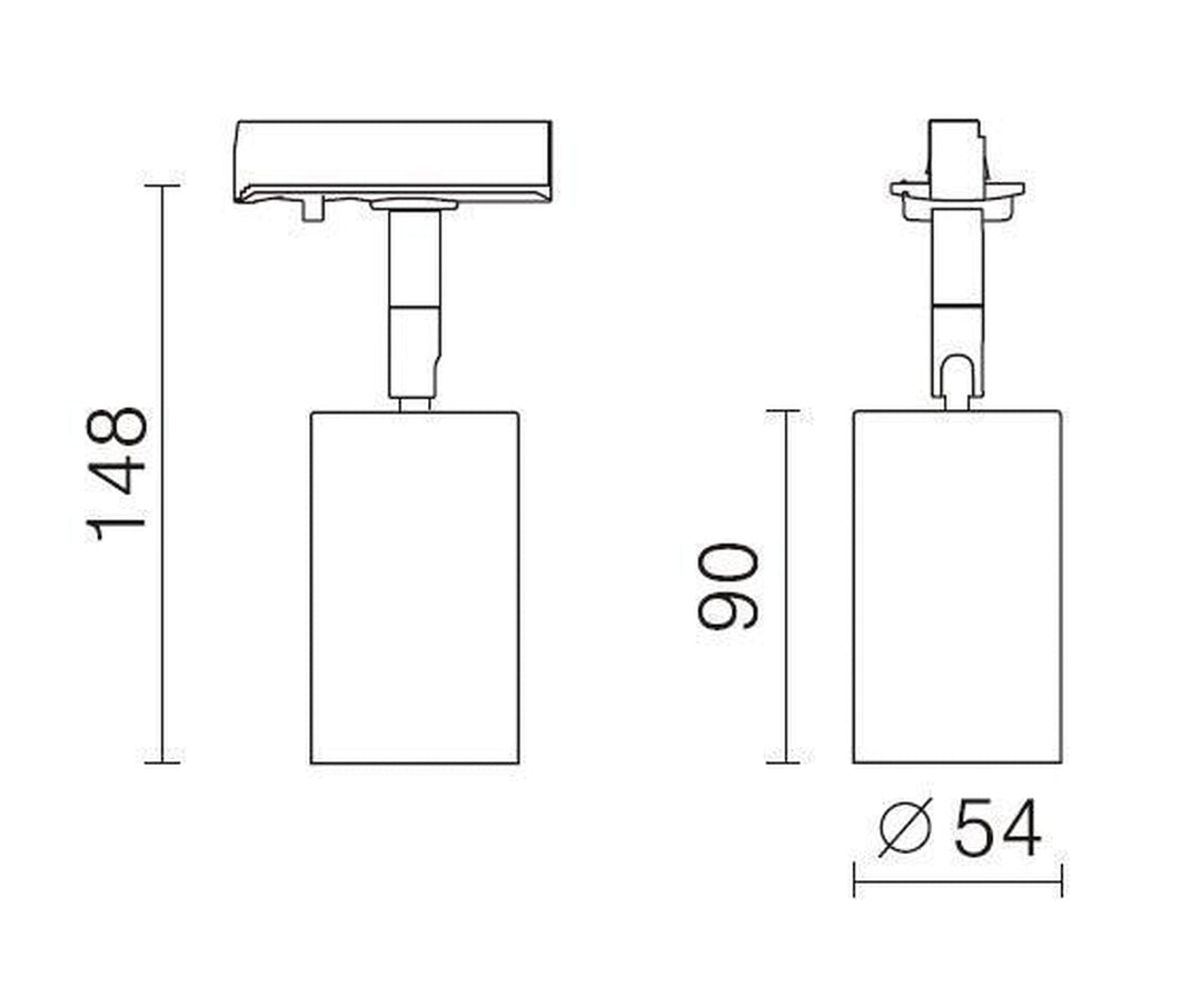 Secco spotskinne 4 spotter 2 meter - Svart-Spotskinner 230V-NorDesign-Svart-137570405-Lightup.no