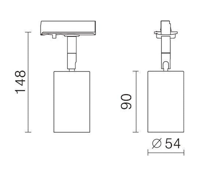 Secco spotskinne 4 spotter 2 meter - Svart-Spotskinner 230V-NorDesign-Svart-137570405-Lightup.no