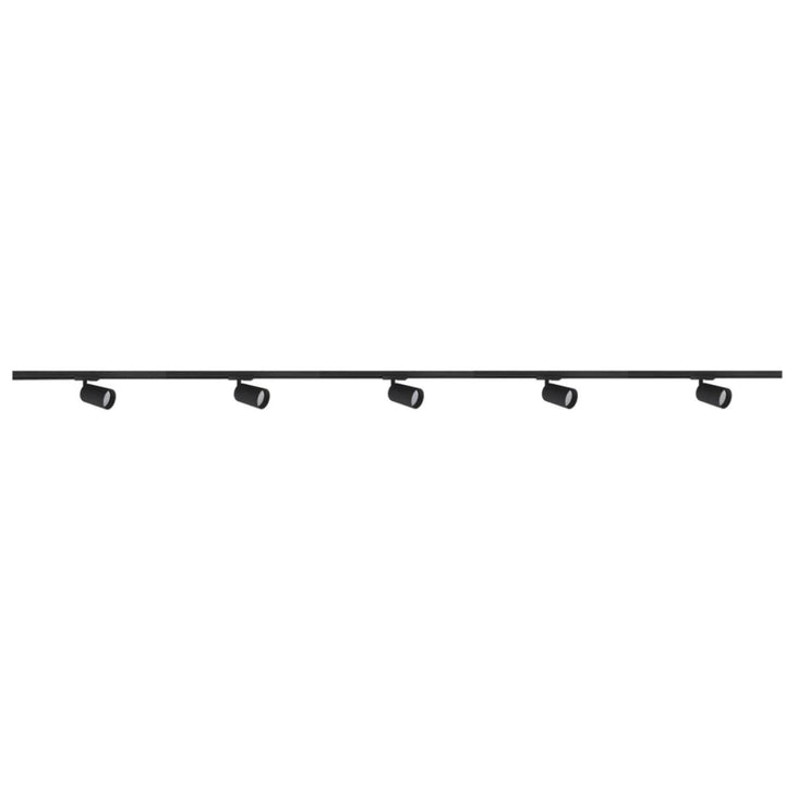 Secco spotskinne 5 spotter 2 meter - Svart-Spotskinner 230V-NorDesign-Svart-387570205+389560205+389561305+389561205-Lightup.no