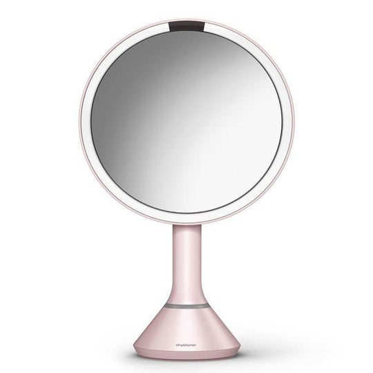 Sminkespeil med lys, sensor og oppladbart 20cm - Rosa-Baderomsbelysning sminkespeil-Simplehuman-Rosa-ST3029-Lightup.no