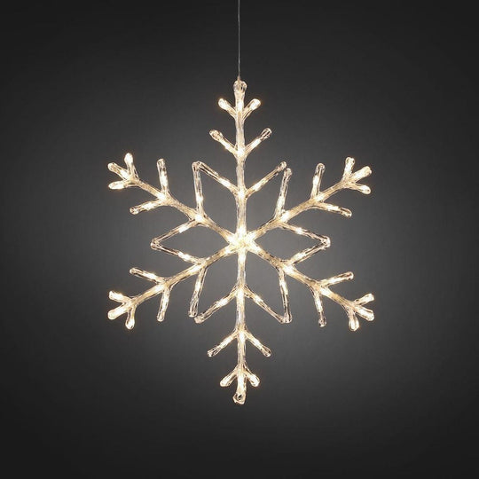 Snøfnugg med 60 varmhvite LED 60 cm IP44 utendørs-Julebelysning dekor og pynt ute-Konstsmide-Hvit-4460-103-Lightup.no