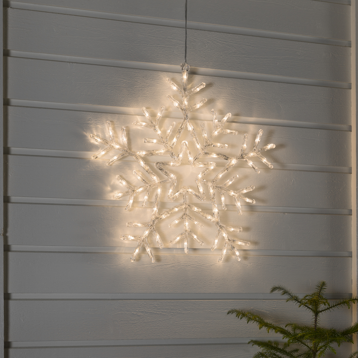 Snøfnugg med 90 varmhvite LED 58 cm IP44 utendørs-Julebelysning dekor og pynt ute-Konstsmide-Hvit-4470-103-Lightup.no