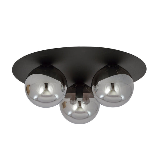 Solar taklampe 3 lys - Svart/Røykfarget-Taklamper-Emibig-Svart / Røyk-1128/3-Lightup.no