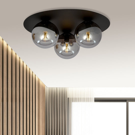 Solar taklampe 3 lys - Svart/Røykfarget-Taklamper-Emibig-Svart / Røyk-1128/3-Lightup.no