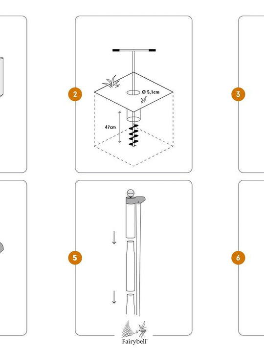 Stang til Fairybell flaggbelysning 8 meter-Julebelysning juletrelys ute-Fairybell-Svart-FA-P-03-Lightup.no