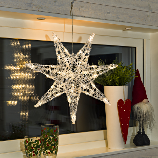 Stjerne akrylplast 45 cm-Julebelysning adventstjerne-Konstsmide-Transparent-6110-103-Lightup.no