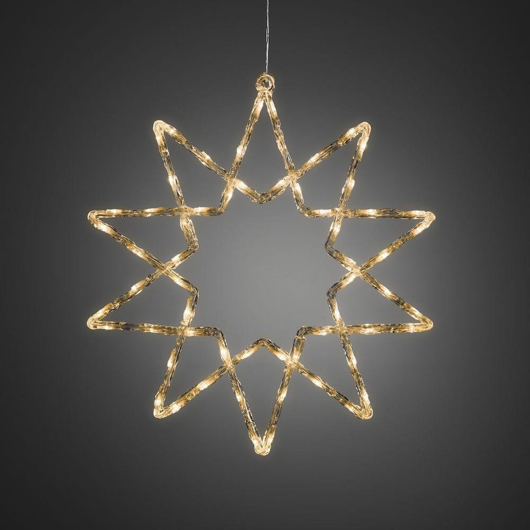Stjerne med 60 varmhvite LED 58 cm IP44 utendørs-Julebelysning dekor og pynt ute-Konstsmide-Hvit-4481-103-Lightup.no