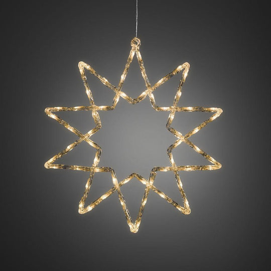 Stjerne med 60 varmhvite LED 58 cm IP44 utendørs-Julebelysning dekor og pynt ute-Konstsmide-Hvit-4481-103-Lightup.no