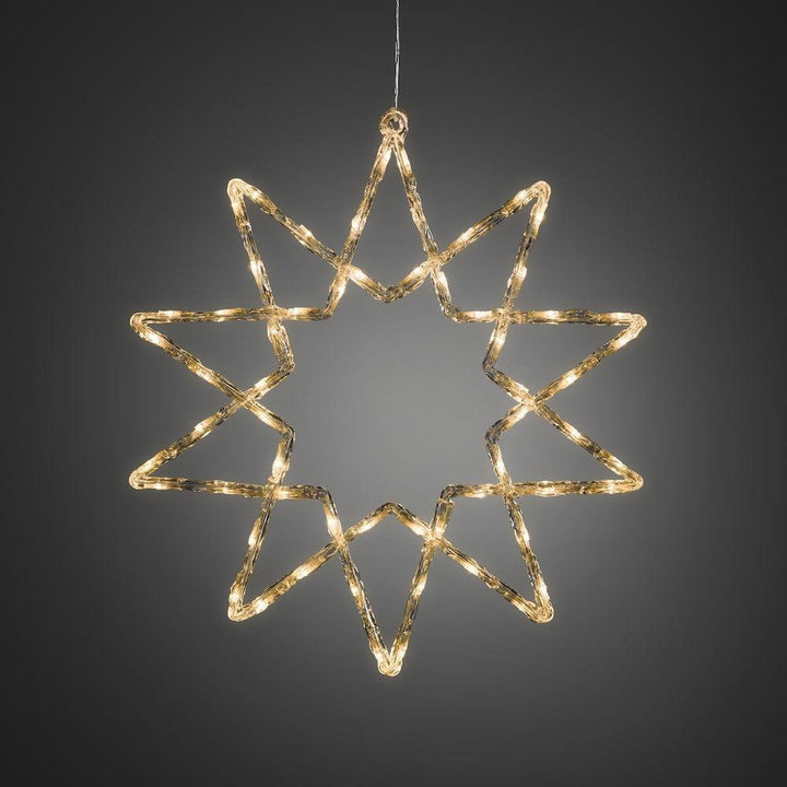 Stjerne med 60 varmhvite LED 58 cm IP44 utendørs-Julebelysning dekor og pynt ute-Konstsmide-Hvit-4481-103-Lightup.no
