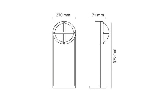 Stolpe til Solo, Tanto, Uno og Primo vegglampe - Grafitt-Utebelysning pullert-Sg Armaturen As-Grafitt-3101589-Lightup.no
