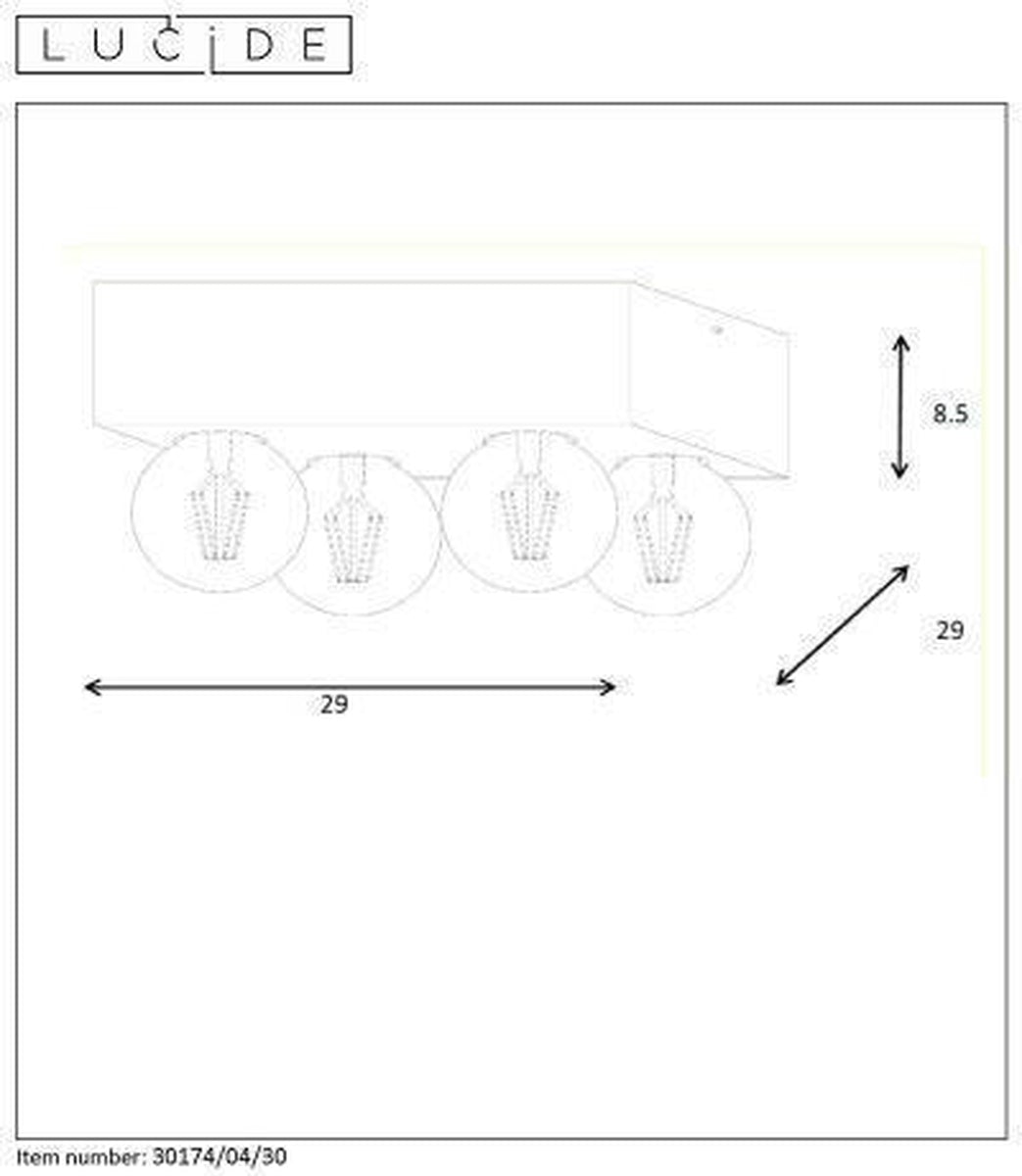 Surtus taklampe - Svart-Taklamper-Lucide-Svart-lc30174/04/30-Lightup.no