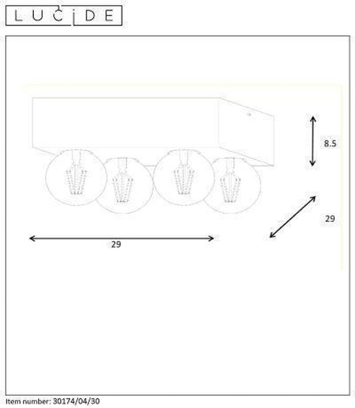 Surtus taklampe - Svart-Taklamper-Lucide-Svart-lc30174/04/30-Lightup.no