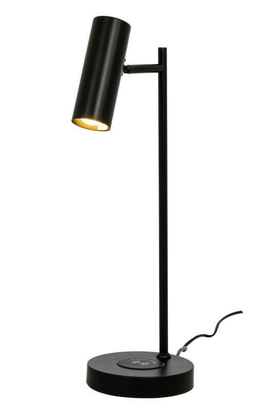 Tabela bordlampe med trådløs lader og USB - Svart-Bordlamper-Aneta Lighting-Svart-18204-15-Lightup.no