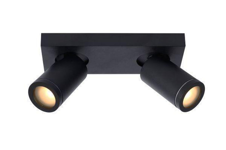 Taylor spot 2 lys IP44 baderom warm to dim 2x5W 2200-3000K-Taklamper-Lucide-Svart-LC09930/10/30-Lightup.no