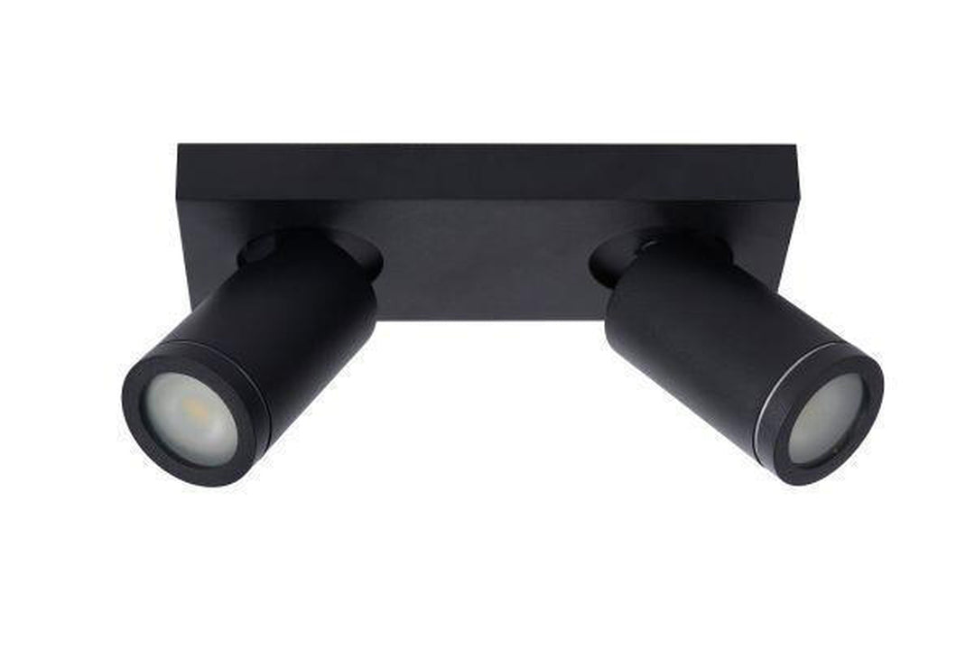 Taylor spot 2 lys IP44 baderom warm to dim 2x5W 2200-3000K-Taklamper-Lucide-Svart-LC09930/10/30-Lightup.no