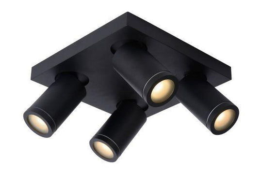 Taylor spot 4 lys IP44 baderom warm to dim 4x5W 2200-3000K-Taklamper-Lucide-Svart-LC09930/20/30-Lightup.no