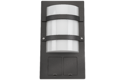 Trio Socket Grafitt 11W LED 3000K Ra>80 m/stikkontakt-Utebelysning vegg veggskjold-Sg Armaturen As-Grafitt-3100184-Lightup.no