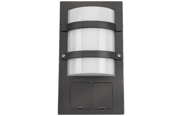 Trio Socket Grafitt 11W LED 3000K Ra>80 m/stikkontakt-Utebelysning vegg veggskjold-Sg Armaturen As-Grafitt-3100184-Lightup.no