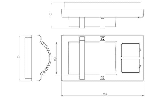 Trio Socket Grafitt 11W LED 3000K Ra>80 m/stikkontakt-Utebelysning vegg veggskjold-Sg Armaturen As-Grafitt-3100184-Lightup.no