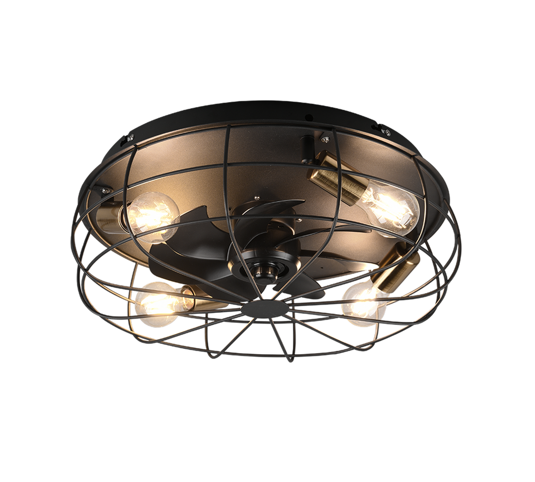 Trondheim takvifte 4 lys m/fjernkontroll - Svart/Gullfarget-Vifter-Reality-Svart / Gull-Trl__R61095032-Lightup.no